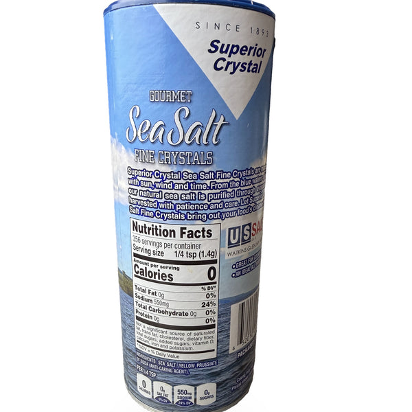 Superior Crystal Gourmet Fine Sea Salt – 17.6 oz