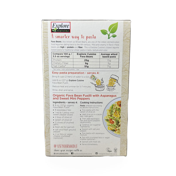 Explore Cuisine Organic Fava Bean Fusilli – 8 oz